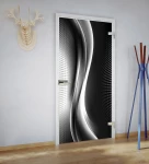 Skleněné otevírané dveře s pevnou zárubní grafika KOL/001
