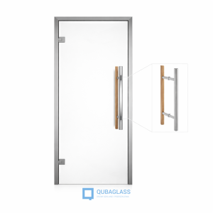 Drzwi szklane otwierane do sauny z ościeżnicą aluminiową przezroczyste