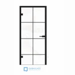 Skleněné otevírané dveře do kanceláře s hliníkovou zárubní loft příčky černá rám