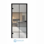 Skleněné otevírané dveře do kanceláře s hliníkovou zárubní loft příčky černá rám