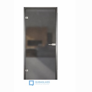 drzwi szklane otwierane  do biura z ościeżnicą aluminiową szkło matowe grafitowe