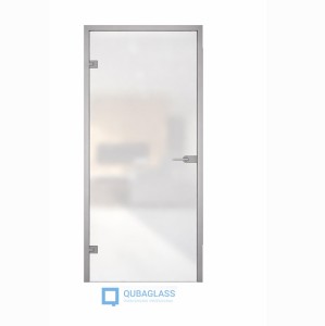 drzwi szklane otwierane  do biura z ościeżnicą aluminiową szkło matowe