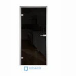 Skleněné otevírané dveře do kanceláře s hliníkovou zárubní sklo černé