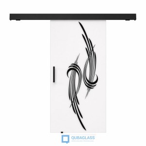 drzwi szklane przesuwne przesuwane Design-Lux czarny wzór GRAF/011b