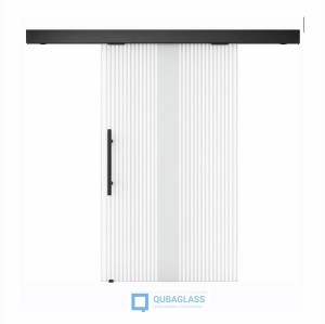 drzwi szklane przesuwne przesuwane Design-Lux czarny system wzór PASKI 1.3