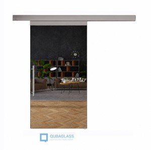 drzwi szklane przesuwne przesuwane  Design-Lux z lustrem drzwi lustro