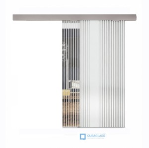 drzwi szklane przesuwne przesuwane Design-Lux  wzór PASKI 1.3 od ręki