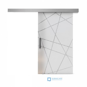 drzwi szklane przesuwne przesuwane design-lux z wzorem Q-108 OD RĘKI