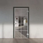 Skleněné otevírané dveře s nastavitelnou zárubní TOP potisk loft příčky bílé
